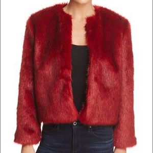 Band of Gypsies Rouge Silver Fox Faux Fur Jacket
